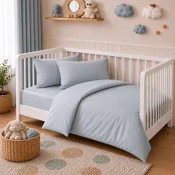 Дитяча постільна білизна BABY Poplin Line Light Gray (2200012858530)