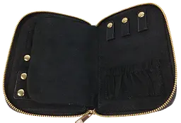 Органайзер для прикрас футляр Travel Jewelry Case 16х12,5х2,5 см Чорний - мініатюра 7