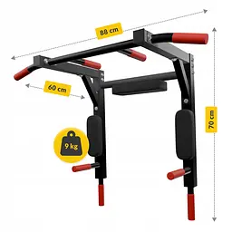 Турнік-бруси навісний 4FIZJO 2 в 1 Black (P-5905973402644) - мініатюра 9