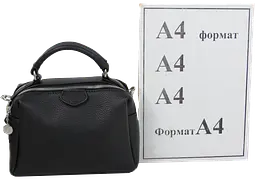 Жіноча шкіряна сумка крос-боді Borsacomoda Чорна - мініатюра 10