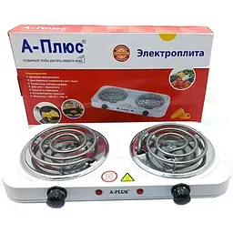 Плита двоконфоркова електрична кухонна A-Plus 2103 настільна переносна спіральна 2000 Вт - мініатюра 6