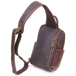 Сумка чоловіча через плече з натуральної vintage шкіри 21285 Vintage коричнева - мініатюра 2