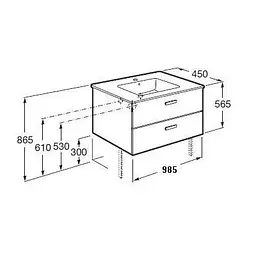Тумба з умивальником Roca Victoria Basic 100 см береза A855851422 - мініатюра 4