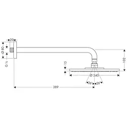Верхній душ Hansgrohe Raindance Air 240 27474000, Хром - мініатюра 2