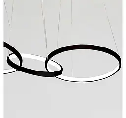 Чорна дизайнерська LED люстра з 5 кілець, що світяться Artlight YDH2160/5BK для кухні-студії - мініатюра 3