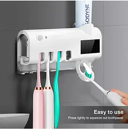 Стерилізатор тримач для зубних щіток на 4 секції з дозатором Multi-function Toothbrush Sterilizer UV, Yu Xin Білий 85810 - мініатюра 3