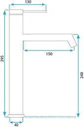 Змішувач для умивальника Rea Foss nickel brushed високий REA-B5318, Никель - мініатюра 5