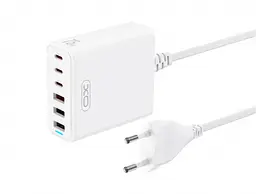 Зарядний пристрій XO L133 75W GaN 3A+3C 6 портів Desktop Fast Charger with 1.5M Power Cord