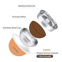 Капсула з нержавіючої сталі для кавоварки Nespresso Vertuoline POP, NEXT ( 80мл +150мл +230мл) iCafilas - мініатюра 4
