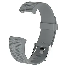 Силіконовий ремінець для фітнес браслета Fitbit Charge 2 Grey L - мініатюра 4