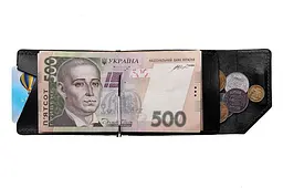 Затискач для грошей глянець, чорний Grande Pelle acs0032189 - мініатюра 5