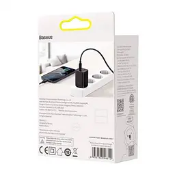 Мережевий зарядний пристрій Baseus Super Si Pro Quick Charger 1USB + 1Type-C 30W CCSUPP-E01 Black - мініатюра 7