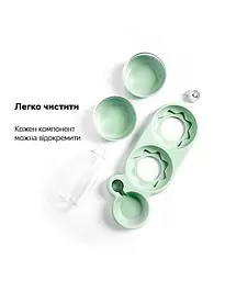 Подвійна миска для тварин Semi Animal Bowl 13см*38см*22см 500 мл, Green з автоматичною поїлкою - мініатюра 6