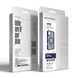 Чехол для Apple iPhone 16 Plus, Uniq MagCase, синий, противоударный, панель-накладка с MagSafe, ударопрочный TPU+PC, с магнитом MagSafe, поддержка полноценной беспроводной зарядки, ArmorStandart (ARM79502) - мініатюра 6