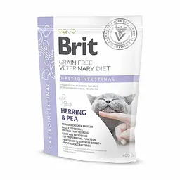 Дієтичний сухий корм Brit GF VetDiet Cat Gastrointestinal для кішок, при порушеннях травлення з оселедцем, лососем та горохом 400 г (арт.170964/528431)