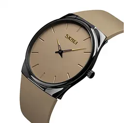 Наручний класичний годинник Skmei 1601S коричневий