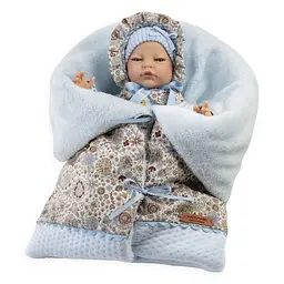 Лялька Munecas De Cuna з ковдрою блакитний 45 см (B45302) - мініатюра 2