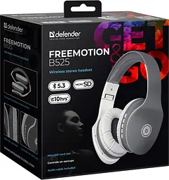Навушники бездротові Defender FreeMotion B525 Bluetooth+3,5мм, Білий-Сірий - мініатюра 7