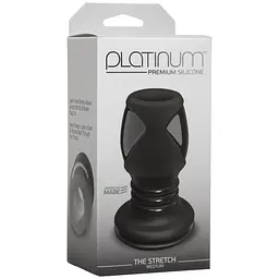 Анальный тоннель Doc Johnson Platinum Premium Silicone The Stretch Medium Black - мініатюра 2