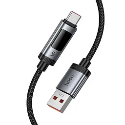 Дата кабель Hoco U148 Lord with display USB to Type-C 100W (1.2m) Black - мініатюра 7