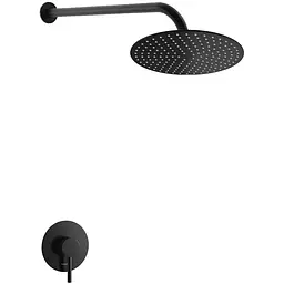 Душева система Kohlman Axel 25 black + BOX прихованого монтажу KPL-QW220AB25, Чорний матовий
