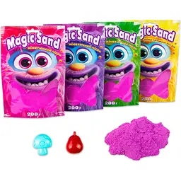 Кінетичний пісок Strateg Magic sand фіолетовий 200 г (39401-4) - мініатюра 3