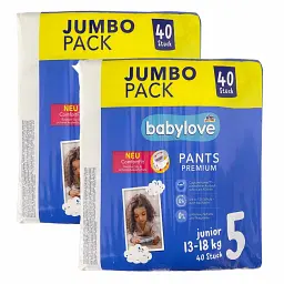 Підгузки-трусики Babylove Premium 5 junior JUMBOPACK (13-18 кг), 80 шт