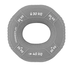 Еспандер кистьовий силіконовий PowerPlay PP-4331 Hand Grip Large 30-35-40 кг Сірий (PP_4331_Grey_(30-35-40)) - мініатюра 1