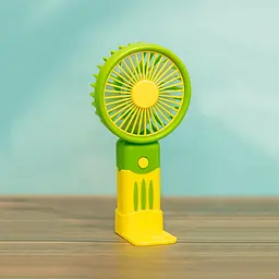 Вентилятор портативний Handheld Fan JX-991 зелено-жовтий, ручний міні вентилятор на акумуляторі бездротовий