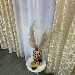 Штори жаккард "Вензель" бежеві 150х270 см, 2шт, тасьма ALBO pbe0052935 - мініатюра 8
