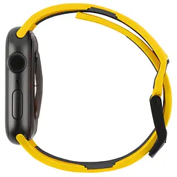 Силіконовий ремінець на смарт-годинник для Apple Watch 38,40,41 mm, Civilian Silicone Watch Strap, black-yellow, зі зручною застібкою, для годинника епл вотч, спортивний, ArmorStandart (ARM58405) - мініатюра 3