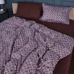 Простирадло MirSon Сатин 22-1385 Brown Geometry 110х160 см (2200010472646) - мініатюра 2