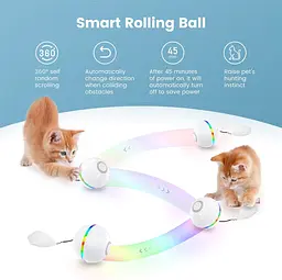 IOKHEIRA Cat Ball інтерактивні іграшки для кішок, що живуть у приміщенні, Wicked Ball іграшки для кошенят з дзвіночком - мініатюра 3