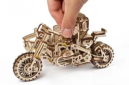 Механічний 3D Пазл Ukrainian Gears Мотоцикл Scrambler UGR-10, з коляскою, 380 елементів (70137) - мініатюра 10
