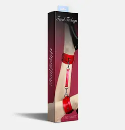Поножі Feral Feelings – Ankle Restraints Red, натуральна шкіра