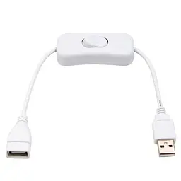 Кабель питания USB с выключателем 30 см белый