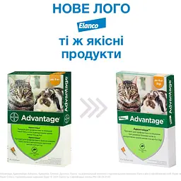 Краплі від бліх Elanco Advantage для котів і кроликів до 4 кг 0.4 мл x 4 піпетки - мініатюра 3