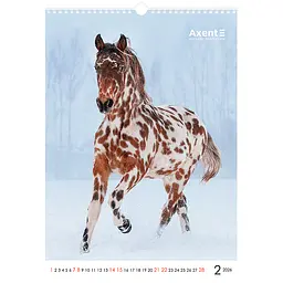 Календар настінний Axent А3 Horses 2026 рік (8804-26-3-A) - мініатюра 3