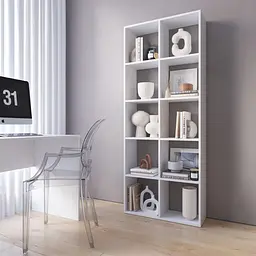 Книжкова полиця стелаж Vays M-1 на 10 комірок ЛДСП 72x29x178 см для дому офісу дитячої або вітальні