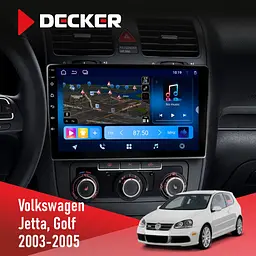 Штатна магнітола Volkswagen Golf 2003-2008 Climate Decker D10-008 8x128 DSP 4G Decker (НФ-00006605)