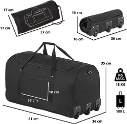 Сумка дорожня на колесах TravelZ Wheelbag 100 Liter Black (603091) - мініатюра 3