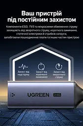 Мережевий адаптер Ethernet UGREEN CM648 зовнішня мережева карта штекер USB-A 3.0 на порт RJ45 до 2,5 Гбіт/с автоузгодження швидкості з підтримкою мереж 10/100/1000 Мбіт/с для Windows і macOS та Linux Wake-on-LAN за ввімкнення функції в BIOS LED-індикація підключення й активності живлення від USB без окремого блока живлення Auto MDI-X захист від короткого замикання та імпульсних перенапруг алюмінієвий корпус для відведення тепла контролер RTL8156BG космічний сірий (25051) - мініатюра 9