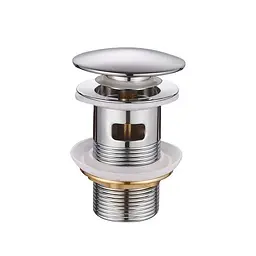 Донний клапан для раковини Mixxus Pop-UP-03 автоматичний Click-Clack з переливом 1 1/4″ MI6135