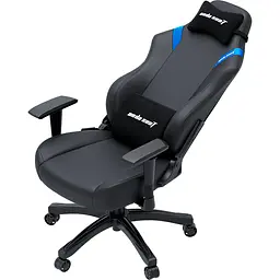 Крісло ігрове Anda Seat Luna Size L Black/Blue PVC (AD18-44-BS-PV) - мініатюра 4