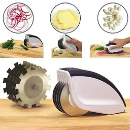 Ніж для нарізки 3 в 1 Rolling Mincer w-53 та Tenderizer з часниковим пресом овочерізка - мініатюра 7