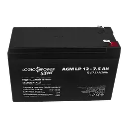 Акумулятор AGM LP 12V - 7.5 Ah Silver - мініатюра 2