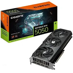 Відеокарта GeForce RTX 5050, Gigabyte, GAMING OC, 8Gb GDDR6, 128-bit, 2xHDMI/2xDP, 2632/20000 MHz, 8-pin (GV-N5050GAMING OC-8GD)
