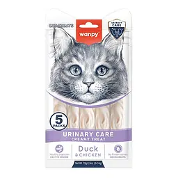Функціональні ласощі для котів Wanpy Creamy Lickable Treat Urinary Care урінарі, 5 по 14г