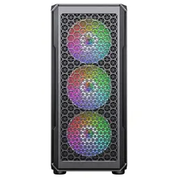 Корпус 2E Gaming HEXAGON (G338) Black без БЖ Mid Tower для ATX / Micro ATX / Mini ITX 3x120 ARGB Fan бічна панель із загартованого скла (2E-G338) - мініатюра 3
