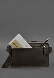 Шкіряна поясна сумка Dropbag Maxi темно-коричнева - мініатюра 5